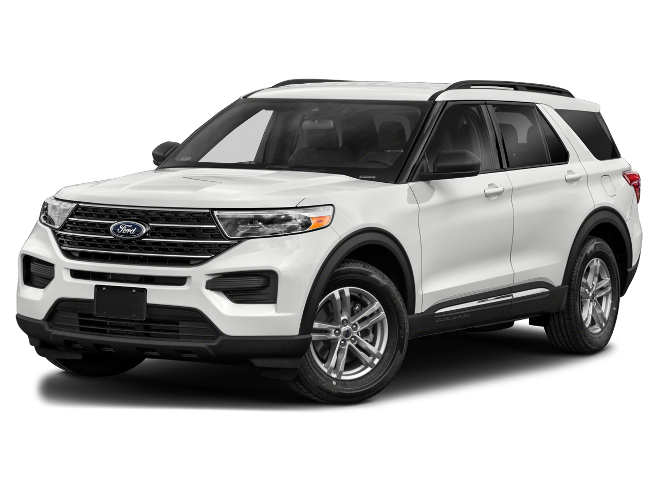 2021 Ford Explorer XLT in Silver Metallic — front three-quarter view